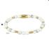 My Bendel Armband, Elastische Edelstaal Vergulde Kralenarmband met Howlite Edelstenen (Small) - 22739