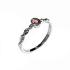 ECLAT Ring, 14krt.witgoud met diamant (0,15ct.) en roze toermalijn (maat 17,5) - 22741