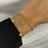 Jackie Armband, 14krt.goud Double Heart  (lengte verstelbaar: 16-17,5cm.) - 22746