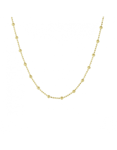 HC Collier, zilver verguld bolletjes (lengte: 40-44cm.) - 22759