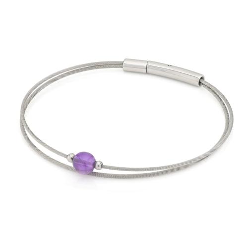 CLIC, Thinking of You armband met Amethist. Edelstaal. - 22776