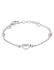 HC Armband, zilver met hart en roze kraal(lengte: 11-13cm.) - 22779