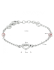 HC Armband, zilver met hart en roze kraal(lengte: 11-13cm.) - 22779