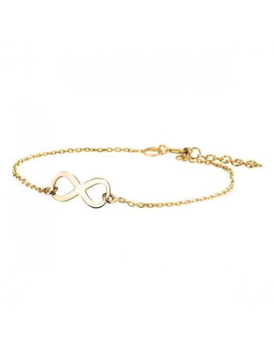HC Armband, zilver verguld infinity (lengte:17-18,5cm.) - 22781