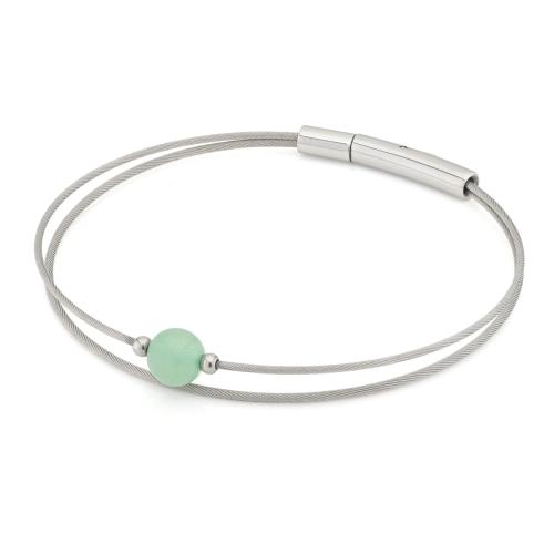 CLIC, Thinking of You edelstalen armband met Aventurijn. - 22787