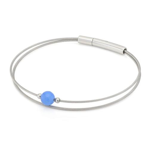 CLIC, Thinking of You edelstalen armband met Agaat (18cm.) - 22788