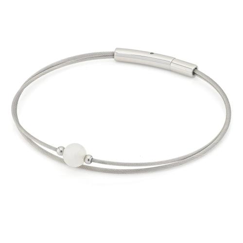 CLIC, Thinking of You edelstalen armband met Maansteen. - 22789