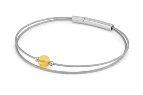 CLIC, Thinking of You edelstalen armband met Citrien. - 22792