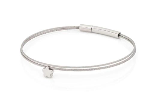 CLIC, Thinking of You edelstalen armband met Bloem. - 22799