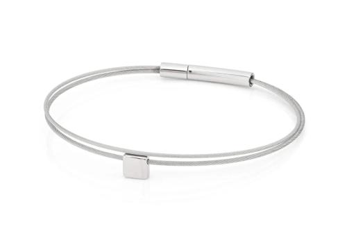CLIC, Thinking of You edelstalen armband met Vierkantje. - 22800