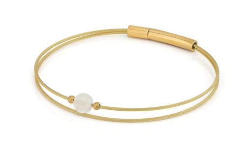 CLIC, Thinking of You edelstaal vergulde armband met een Maansteen - 22806