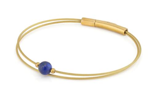 CLIC, Thinking of You edelstaal vergulde armband met Lapis Lazuli - 22807