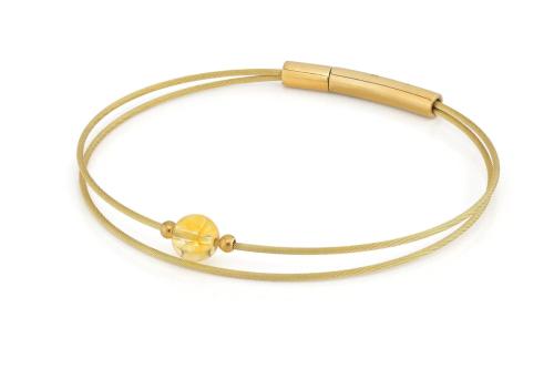 CLIC, Thinking of You edelstaal vergulde armband met Citrien - 22809