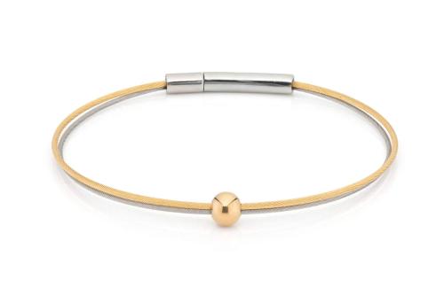 CLIC, Thinking of You edelstaal vergulde armband met bolletje (18cm.) - 22813