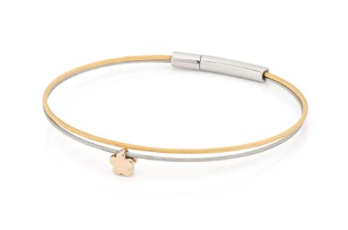 CLIC, Thinking of You edelstaal vergulde armband met Bloemetje - 22816