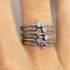 My Bendel Ring, edelstaal met fuchsia kleursteen - 22822
