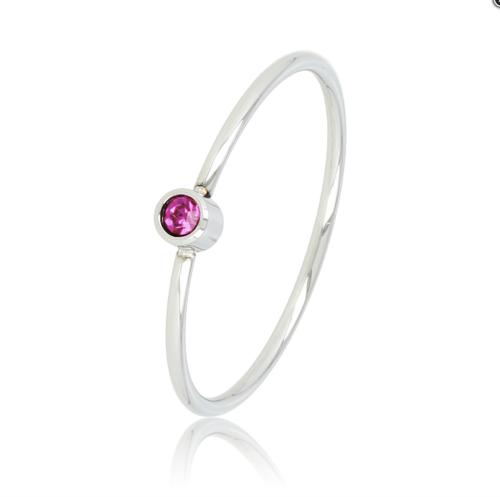 My Bendel Ring, edelstaal met fuchsia kleursteen - 22822