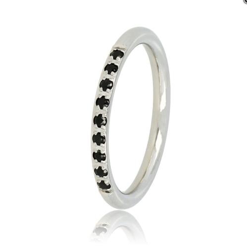 My Bendel Ring, edelstaal met zwart zirkonia - 22825