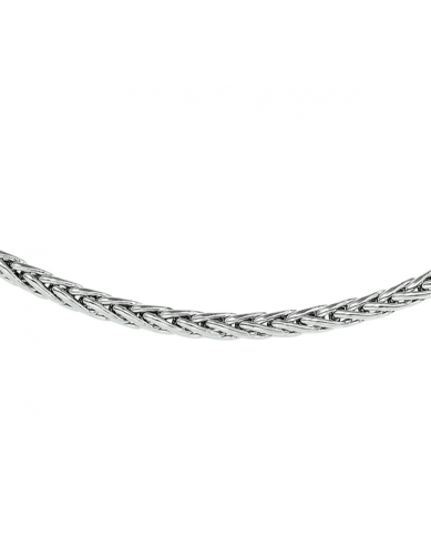 Collier, zilver gerhodineerd palmier 4,0 mm (lengte 43cm.) - 22854