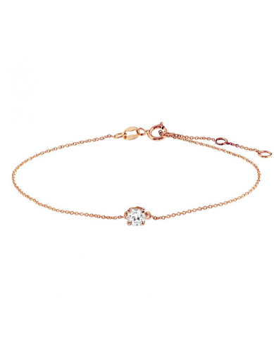 HC Armband, 14krt.rose-goud met zirkonia (lengte: 16,5- 18,5cm.) - 22856