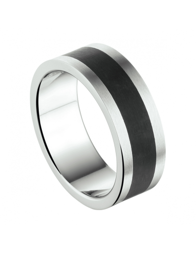 HC Ring, edelstaal/epoxy 8mm.breed (maat 19,75) - 22858