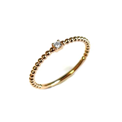 HC Ring, 14 krt.rose-goud met diamant 0,04ct (maat 55) - 22864