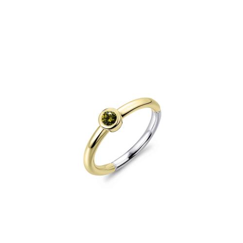 HC Ring, zilver verguld met groen zirconia (maat54) - 22872
