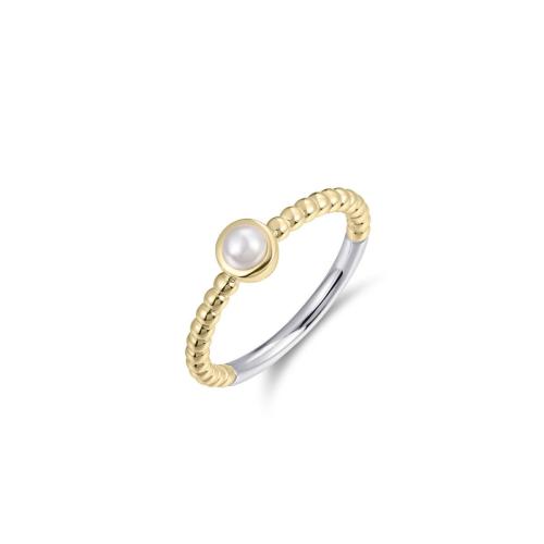 HC Ring, zilver verguld met immitatieparel (maat 54) - 22874