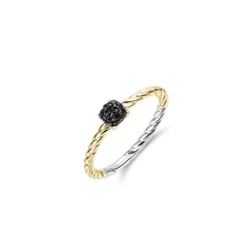 HC Ring, zilver verguld met groen zirconia (maat52) - 22875