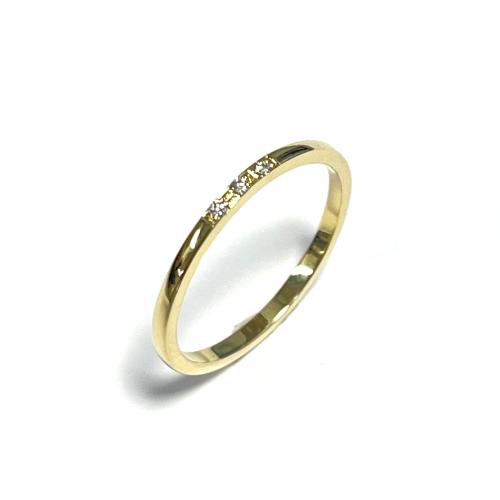 Eclat Aanschuifring, 14krt.geelgoud met diamant totaal 0,03ct. (maat 17,5) - 22929