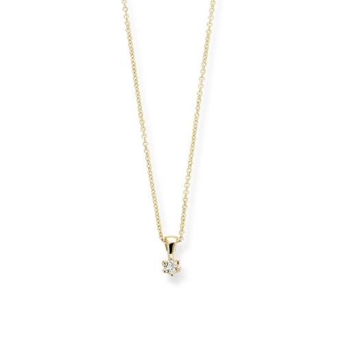 HC Collier, 14krt.goud met diamant 0,03ct  (lengte verstelbaar: 42-45cm.) - 22932