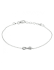 HC Armband, zilver gerhodineerd hartjes (lengte:16-19cm.) - 22952