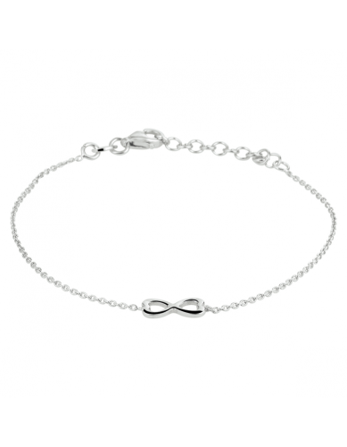 Armband, zilver gerhodineerd hartjes (lengte:16-19cm.) - 22952