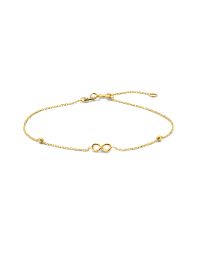 Armband, 14krt.goud infinity (lengte:16-19 cm.) - 22963