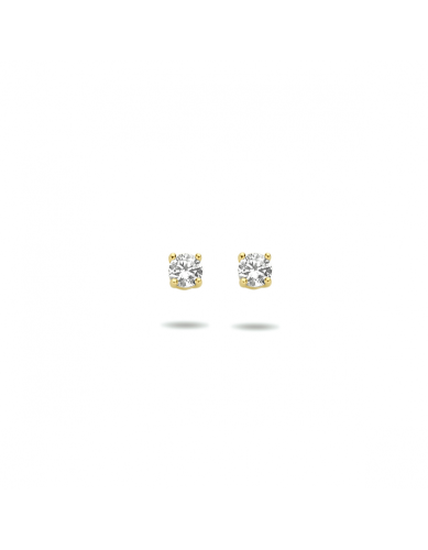 Oorknoppen, 14krt.goud met zirkonia (2,5mm.) - 23030
