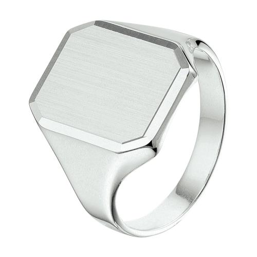 Ring, zilver 8-kant 17mmx13,5mm (maat 19,75) - 23048