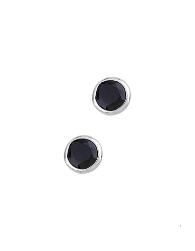 Oorknoppen, zilver gerhodineerd zwart zirkonia - 23053