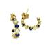 SWING Jewels Oorstekers, 14krt.goud met wit en blauw zirconia (10x3,5mm.) - 23065