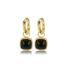 My Bendel Oorringen, edelstaal verguld met Onyx (oorringen 10x2mm.) - 23072