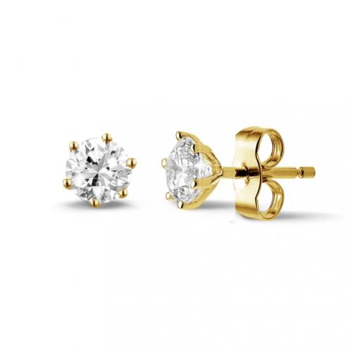 Eclat Solitair Oorknoppen, 14krt.goud met diamant (totaal: 0.20ct.) - 23093