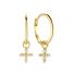 Jackie Oorringen met bedel, 14krt.goud met topaas "Dentelle Hoops" - 23109