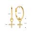 Jackie Oorringen met bedel, 14krt.goud met topaas "Dentelle Hoops" - 23109