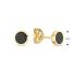 Jackie Oorknoppen, 14krt.goud "Black Agate Studs" (5mm.) - 23112
