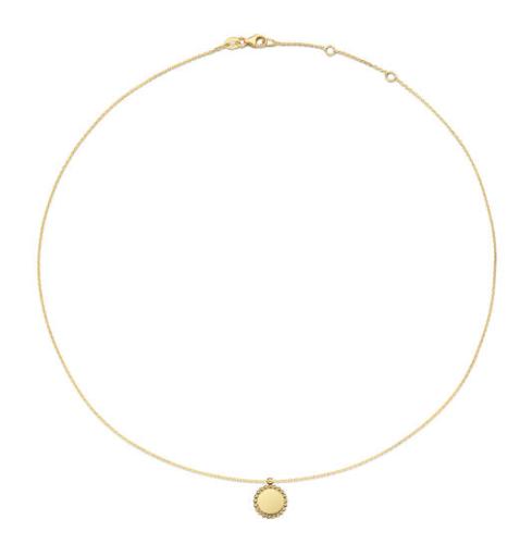 Jackie Collier, 14krt.goud "Sunflower Engraving Necklace" (lengte: 40-45mm.) - 23114
