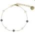 My Bendel Armband, edelstaal verguld met zwart/witte glasparels (lengte: 15,5-20,5cm.) - 23130