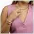 My Bendel Armband, Elastische Edelstaal Vergulde Kralenarmband met roze glasparel - 23139