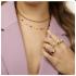 My Bendel Collier, edelstaal verguld met zwarte en witte glasparels (lengte: 40-45cm.) - 23142
