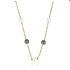 My Bendel Collier, edelstaal verguld met zwarte en witte glasparels (lengte: 40-45cm.) - 23142
