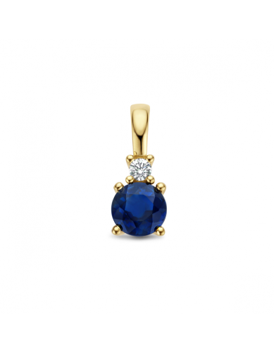HC Hanger, 14krt.goud met saffier en diamant (0.02ct.) - 23146