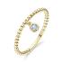 Jackie Ring,14krt.goud met met London Blue Topaas "Dangling" - 23178